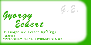 gyorgy eckert business card